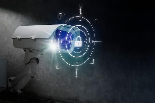 Modern building with security cameras